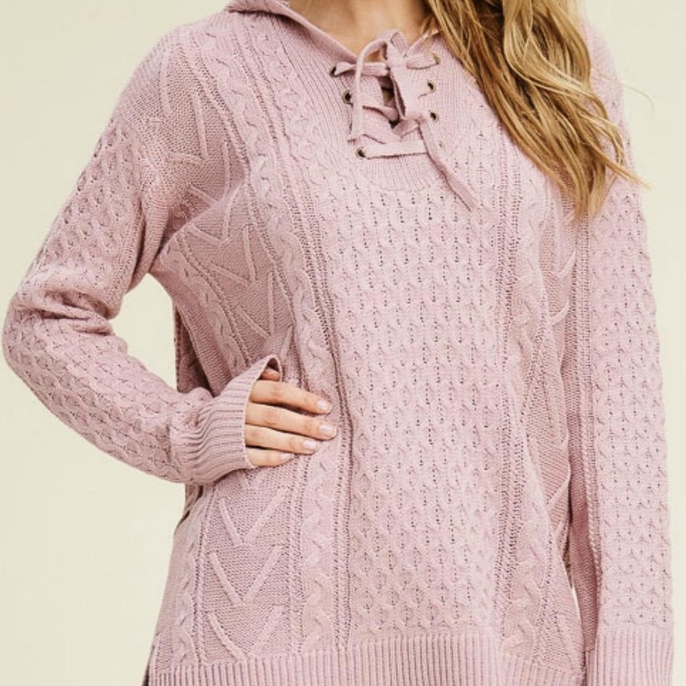 Mauve Front Pull Sweater